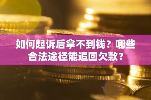 武汉如何起诉后拿不到钱？哪些合法途径能追回欠款？