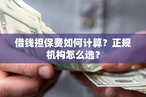 武汉借钱担保费如何计算？正规机构怎么选？