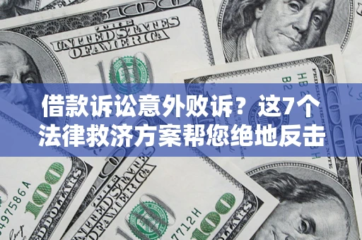 武汉借款诉讼意外败诉？这7个法律救济方案帮您绝地反击！