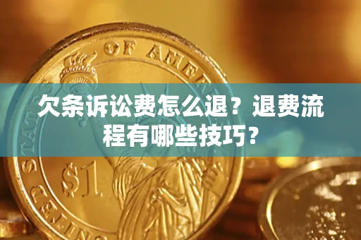 武汉欠条诉讼费怎么退？退费流程有哪些技巧？