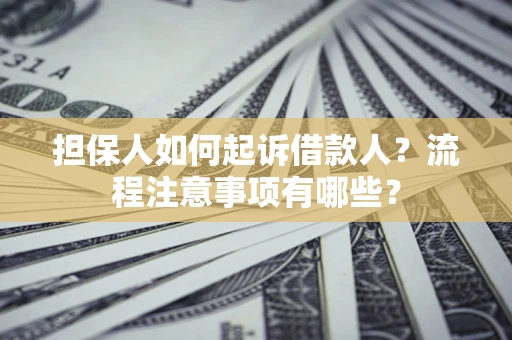 武汉担保人如何起诉借款人？流程注意事项有哪些？